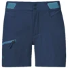 Bergans CECILIE MOUNTAIN SOFTSHELL SHORTS, Deep Sea Blue - Solid Dark Grey