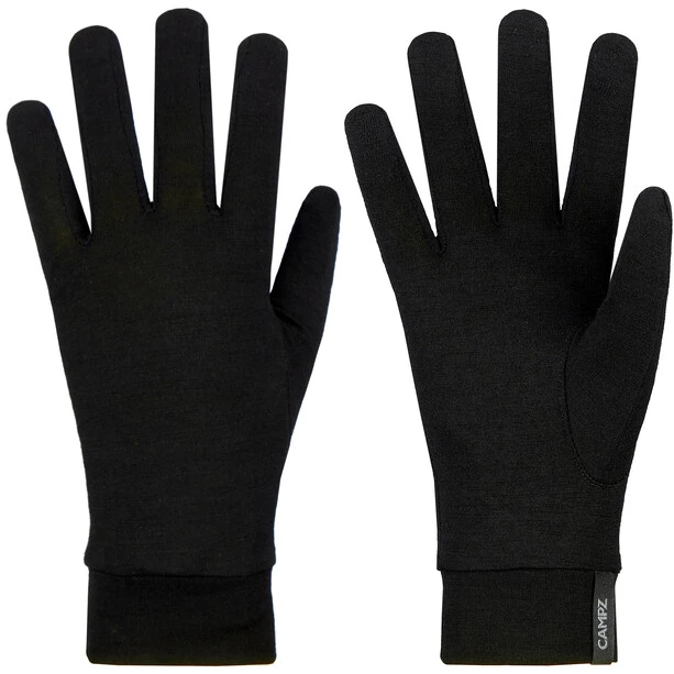 CAMPZ Mountain Merino Liner Gloves Black 1 CAMPZ Mountain Merino Liner Gloves Black