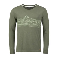 Chillaz M KAPRUN MOUNTAIN SKYLINE LONGSLEEVE, Dark Green Melange -Mountain Equipment shop chillaz m kaprun mountain skyline longsleeve 22b chz 203249 1 dark green melange 1