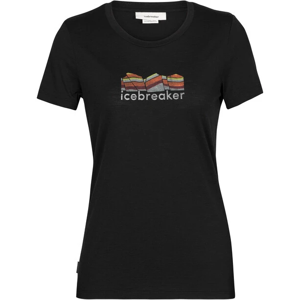 Icebreaker Tech Lite II Mountain Geology SS Tee Women Black 1 Icebreaker Tech Lite II Mountain Geology SS Tee Women Black