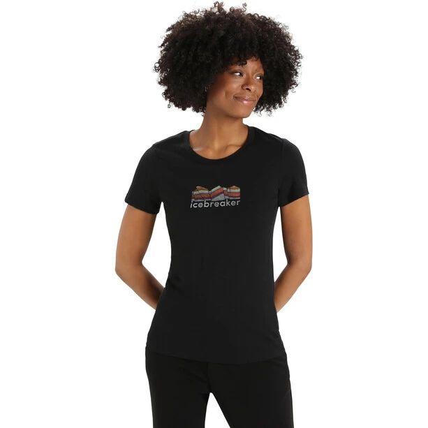 Icebreaker Tech Lite II Mountain Geology SS Tee Women Black 2 Icebreaker Tech Lite II Mountain Geology SS Tee Women Black - Image 2