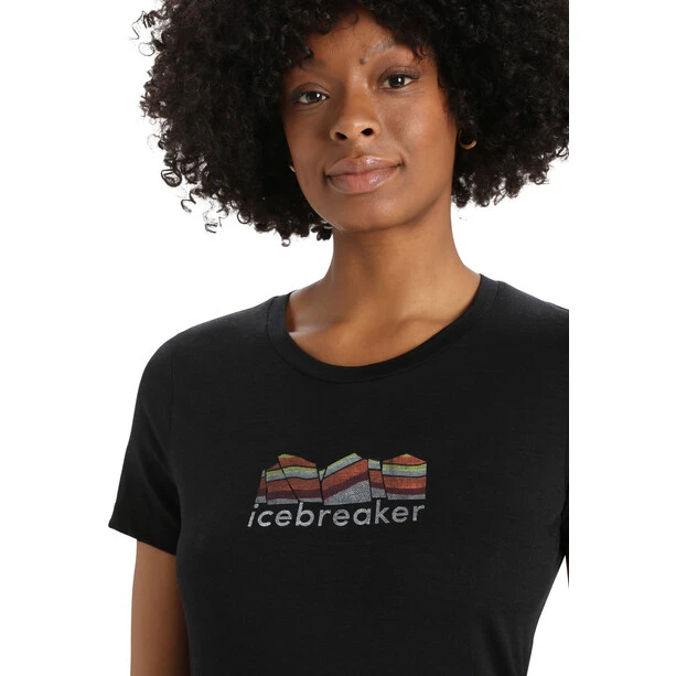 Icebreaker Tech Lite II Mountain Geology SS Tee Women Black 6 Icebreaker Tech Lite II Mountain Geology SS Tee Women Black - Image 6