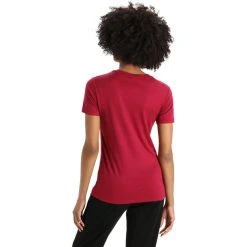 Icebreaker Tech Lite II Mountain Geology SS Tee Women Cherry -Mountain Equipment shop icebreaker tech lite ii mountain geology ss tee women cherry 3
