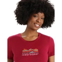 Icebreaker Tech Lite II Mountain Geology SS Tee Women Cherry -Mountain Equipment shop icebreaker tech lite ii mountain geology ss tee women cherry 5