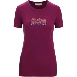 Icebreaker Tech Lite II Mountain Geology SS Tee Women Go Berry