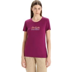 Icebreaker Tech Lite II Mountain Geology SS Tee Women Go Berry -Mountain Equipment shop icebreaker tech lite ii mountain geology ss tee women go berry 3