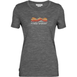 Icebreaker Tech Lite II Mountain Geology SS Tee Women Gritstone Heather