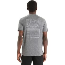 Icebreaker Tech Lite II Mountain Sunset SS Tee Men Gritstone Heather -Mountain Equipment shop icebreaker tech lite ii mountain sunset ss tee men gritstone heather 4