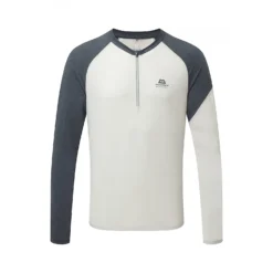 Mountain Equipment M NAVA LS ZIP-T, Glacier - Flint Grey