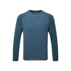 Mountain Equipment M REDLINE LS TEE, Majolica Blue Stripe - Majolica Blue