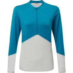 Mountain Equipment Nava LS Zip Tee Women Mykonos/glacier