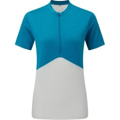 Mountain Equipment Nava SS Zip Tee Women Mykonos/glacier