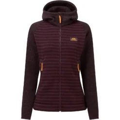 Mountain Equipment W DARK DAYS HOODED JACKET, Raisin Stripe - Raisin