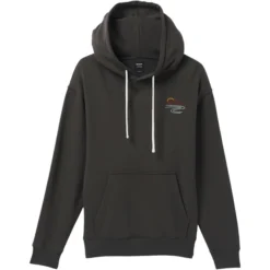 Prana Organic Graphic Hoodie Women Washed Black Mountain