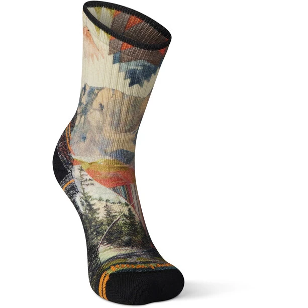 Smartwool Hike Light Cushion Mountain Print Crew Socks Women Natural 2 Smartwool Hike Light Cushion Mountain Print Crew Socks Women Natural - Image 2