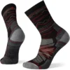 Smartwool Hike Light Cushion Mountain Range Pattern Crew Socks Men Black