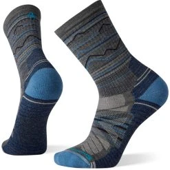 Smartwool Hike Light Cushion Mountain Range Pattern Crew Socks Men Medium Gray