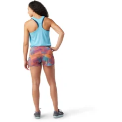 Smartwool Merino Sport Lined Shorts Women Festive Fuchsia Mountain Plaid Print -Mountain Equipment shop smartwool merino sport lined shorts women festive fuchsia mountain plaid print 3