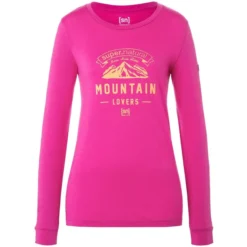 Super.natural Mountain Love LS Shirt Women Fuchsia Red/illuminating