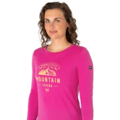 Super.natural Mountain Love LS Shirt Women Fuchsia Red/illuminating -Mountain Equipment shop supernatural mountain love ls shirt women fuchsia red illuminating 3