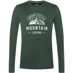Super.natural Mountain Lovers LS Shirt Men Deep Forest/feather Grey