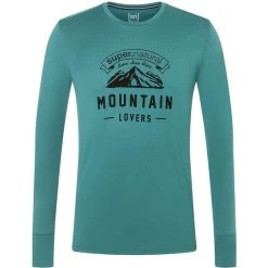 Super.natural Mountain Lovers LS Shirt Men Hydro Melange/jet Black