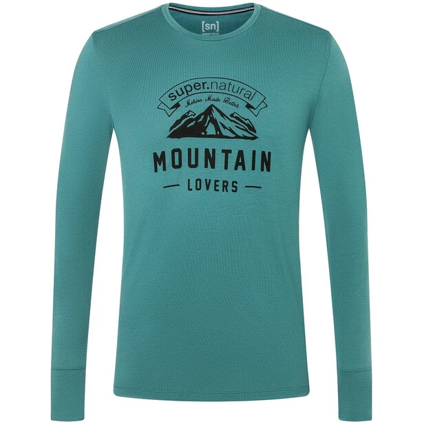 Super.natural Mountain Lovers LS Shirt Men Hydro Melange/jet Black 1 Super.natural Mountain Lovers LS Shirt Men Hydro Melange/jet Black