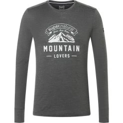 Super.natural Mountain Lovers LS Shirt Men Pirate Grey Melange/feather Grey