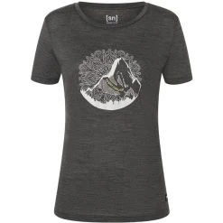 Super.natural Mountain Mandala Tee Women Pirate Grey Melange/feather Grey/gold