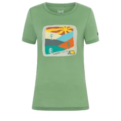 Super.Natural W MOUNTAIN ART TEE, Loden Frost - Various