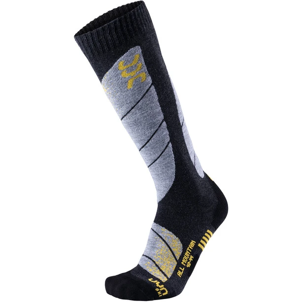 UYN All Mountain Ski Socks Men Anthracite Melange/yellow 1 UYN All Mountain Ski Socks Men Anthracite Melange/yellow