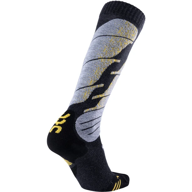 UYN All Mountain Ski Socks Men Anthracite Melange/yellow 2 UYN All Mountain Ski Socks Men Anthracite Melange/yellow - Image 2