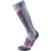UYN All Mountain Ski Socks Women Light Grey Melange/coral