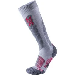 UYN All Mountain Ski Socks Women Light Grey Melange/coral