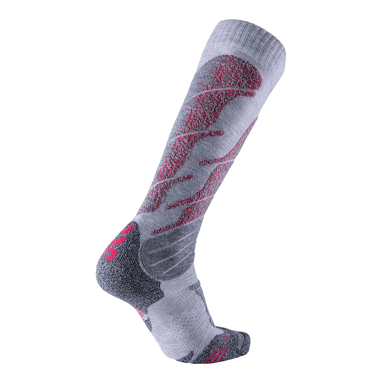 Uyn W SKI ALL MOUNTAIN SOCKS, Light Grey Melange - Coral 1 Uyn W SKI ALL MOUNTAIN SOCKS, Light Grey Melange - Coral