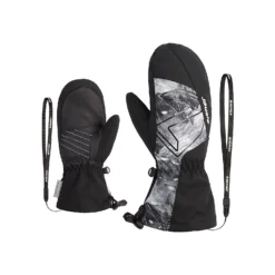 Ziener JUNIOR LAVALINO AS AW MITTEN, Black - Grey Mountain Print