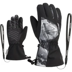 Ziener Laval AS AW Gloves Kids Black Grey/mountain Print